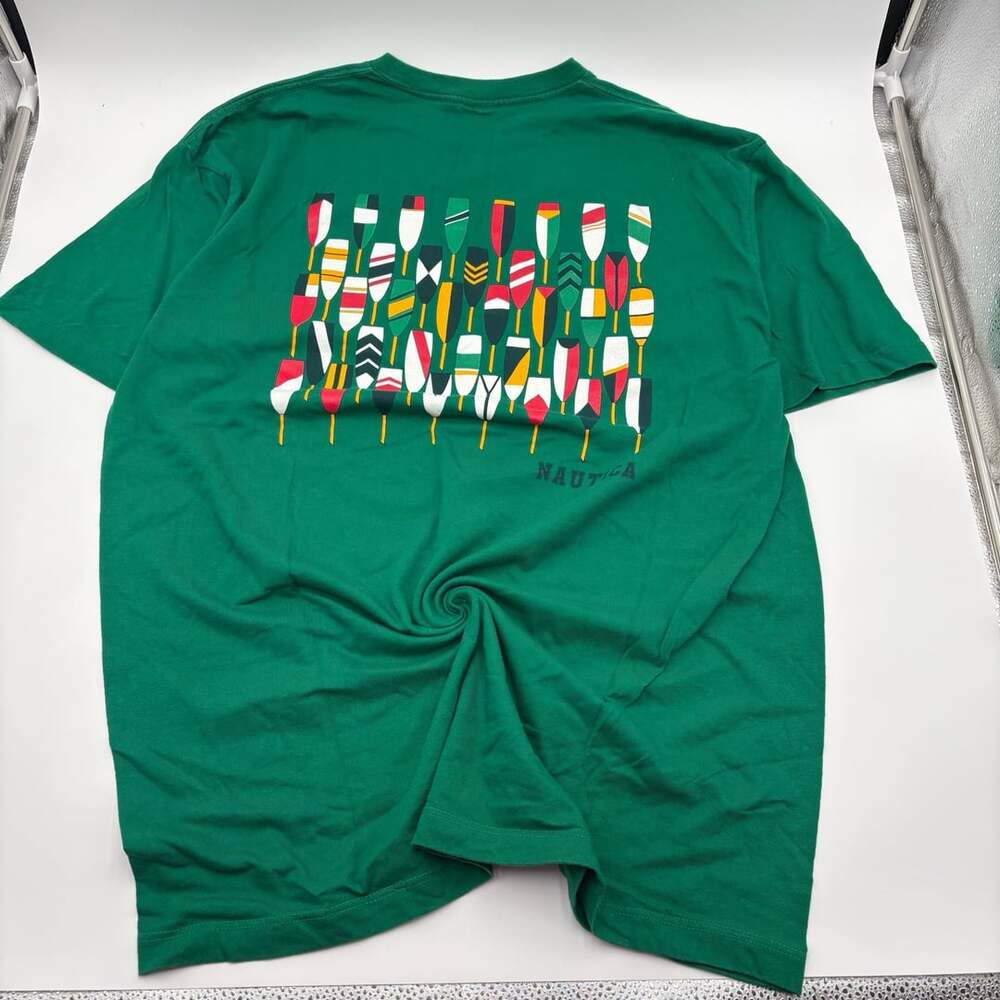 Vintage Nautica Rowing Paddles Graphic Pocket T-Shirt, Green